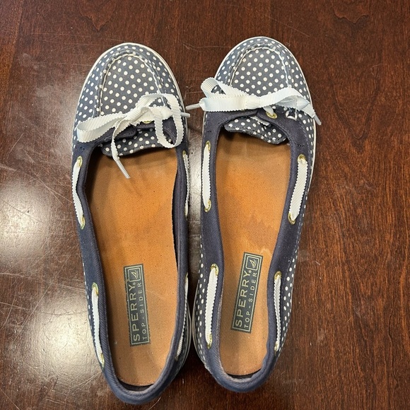 Sperry Blue and White Flats with Nautical Design - Picture 3 of 4